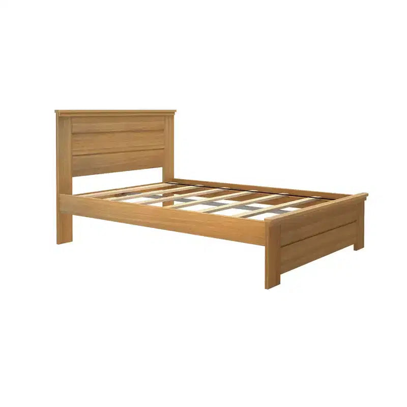 Lit double Plank+Beam Farmhouse avec tête de lit, plateforme en bois massif