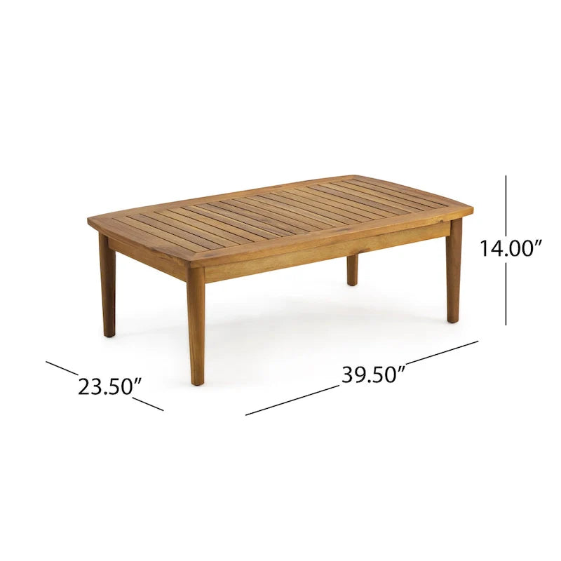 Ensemble de conversation d'extérieur 4 places en bois d'acacia Willowbrook par Christopher Knight Home