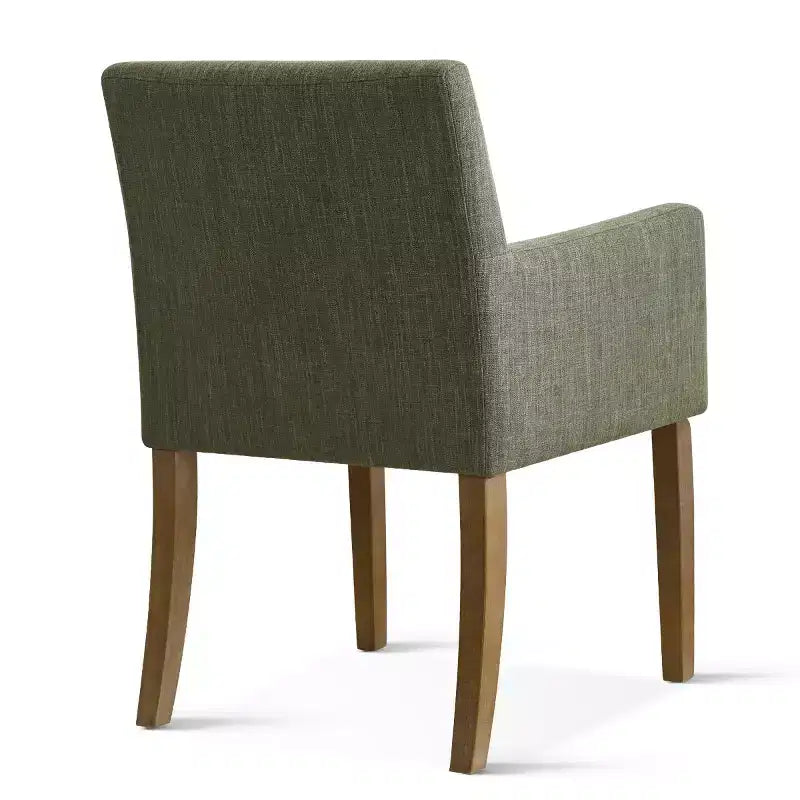Lot de 6 chaises de salle à manger capitonnées avec accoudoirs, fauteuils modernes en lin avec pieds en bois, chaises d'appoint pour salle à manger, salon – Panipeachy