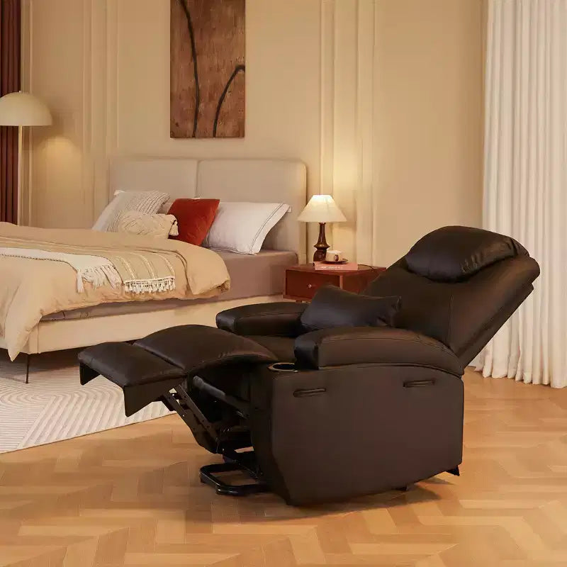 Fauteuil inclinable électrique Bestier de 88 cm avec fonction de levage, massage et chauffage, en similicuir, avec poches latérales et porte-gobelets