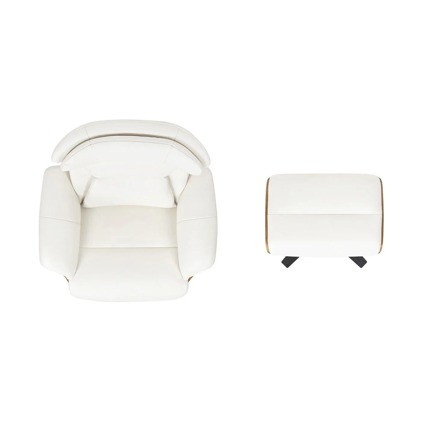 Jovan 31.5 Fauteuil inclinable en cuir véritable avec ottoman
