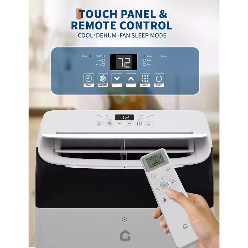 Climatiseurs de 14 000 BTU refroidissant jusqu'à 70 m², Climatiseur portable 3-en-1 avec modes Refroidissement, Déshumidification et Ventilation, Télécommande