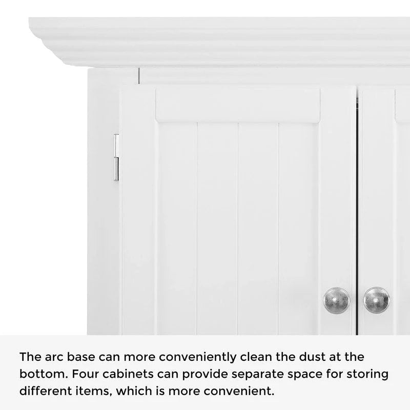 Meuble d'angle de rangement haut avec 8 portes et 4 étagères