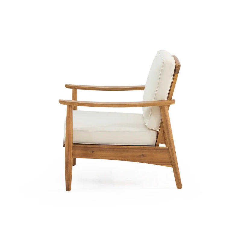 Ensemble de conversation d'extérieur 4 places en bois d'acacia Willowbrook par Christopher Knight Home