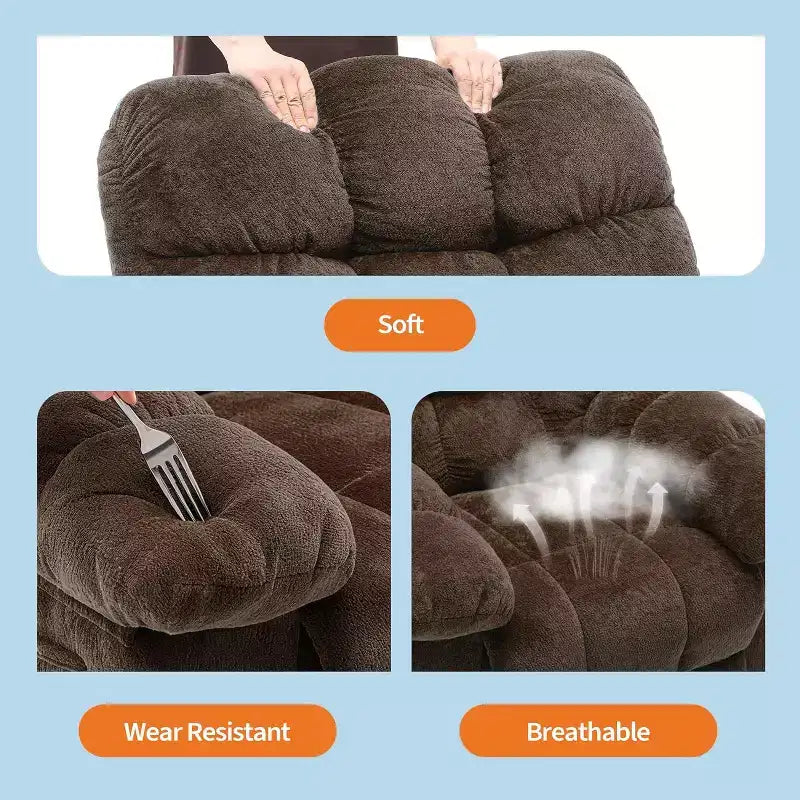 Fauteuil inclinable manuel, fauteuil inclinable ergonomique en tissu respirant avec poches latérales, canapé individuel, adapté au salon et à la chambre à coucher