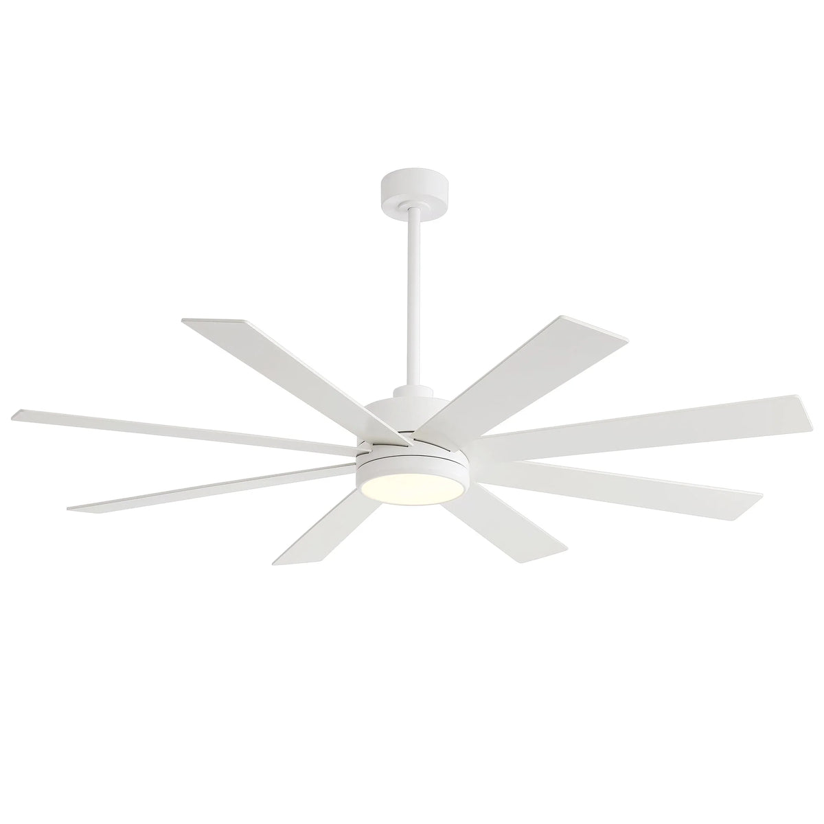 Ventilateur de plafond de 65 pouces à 8 pales noires avec lumière LED et télécommande