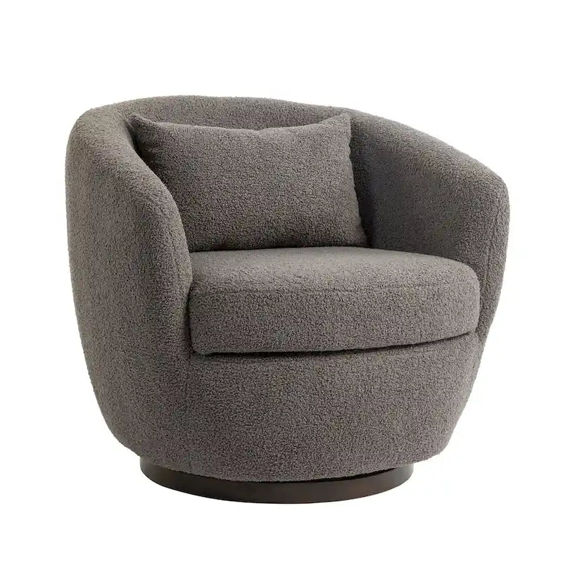 Fauteuil club pivotant rembourré avec rangement, chaise d'appoint moderne pour salon, chambre, bureau ou coin lecture