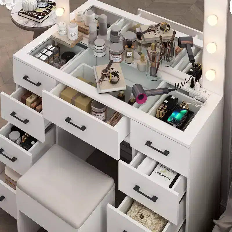Ensemble de coiffeuse blanche