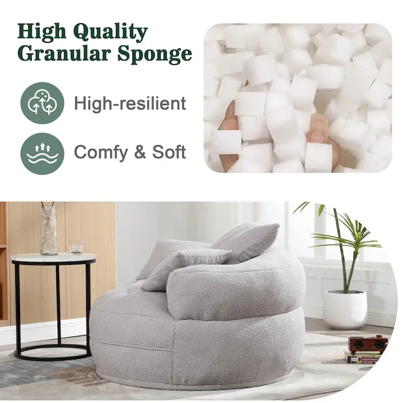 Fauteuil paresseux rond – Blanc/Bleu/Gris/Jaune/Orange/Rouge rosé/Bleu marine/Vert, Siège simple et double
