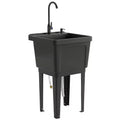 Évier utilitaire portable pour buanderie, bac à laver autoportant avec robinet, distributeur de savon et tuyaux