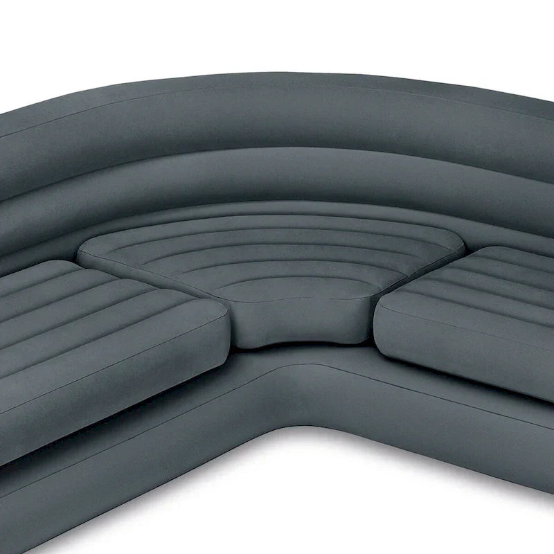 Canapé d'angle gonflable Intex en forme de L avec porte-gobelets, gris (lot de 2) - 26