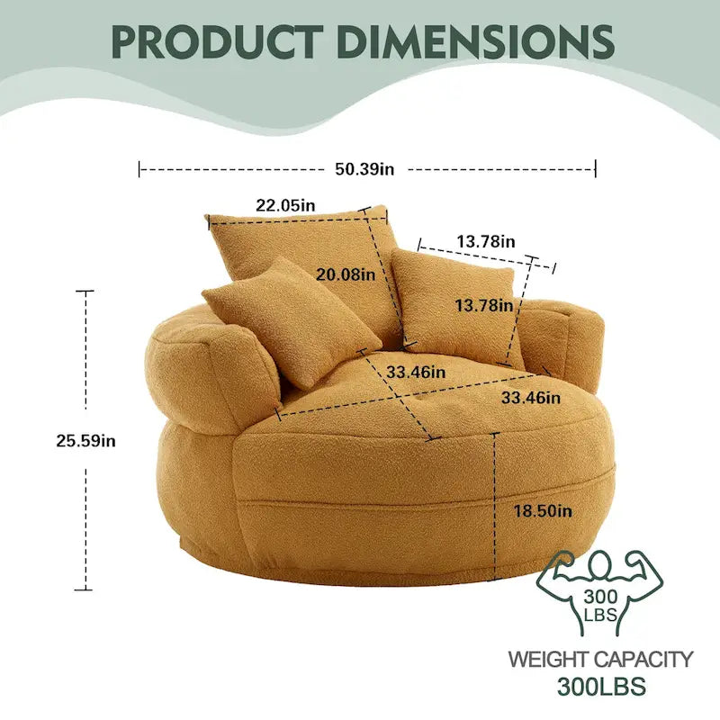 Fauteuil paresseux rond – Blanc/Bleu/Gris/Jaune/Orange/Rouge rosé/Bleu marine/Vert, Siège simple et double