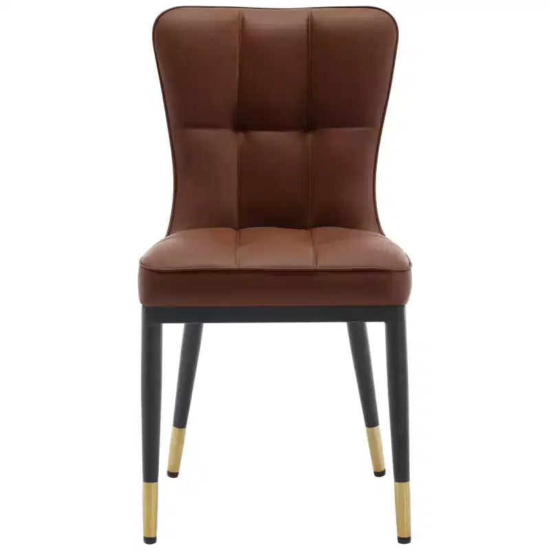 Bekrvio Lot de 6 chaises de salle à manger, modernes, rembourrées, en similicuir, avec haut dossier, pieds en métal, chaises de cuisine sans accoudoirs pour salon et salle à manger