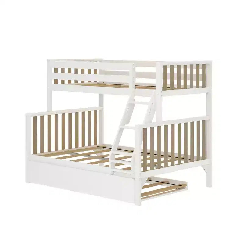 Lit superposé Max & Lily une place au-dessus d'un lit double avec lit gigogne, lits superposés pour enfants en bois massif de style scandinave