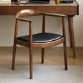 Chaise de salle à manger scandinave incurvée en bois tressé avec accoudoirs