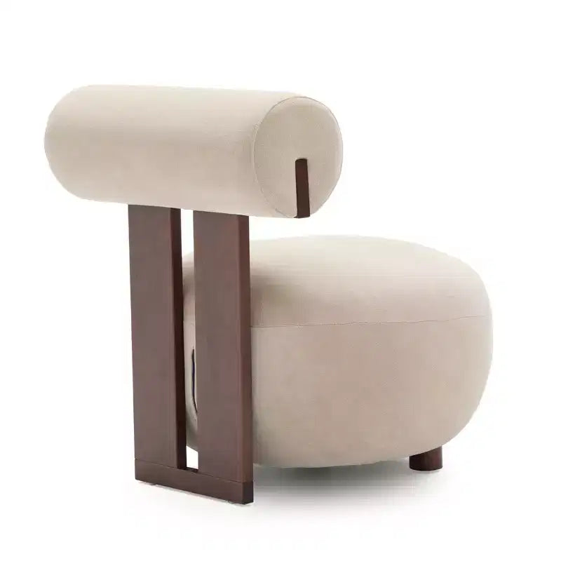 Christopher Knight Home Chariya, fauteuil d'appoint sculptural moderne en velours et bois d'hévéa, avec dossier cylindrique