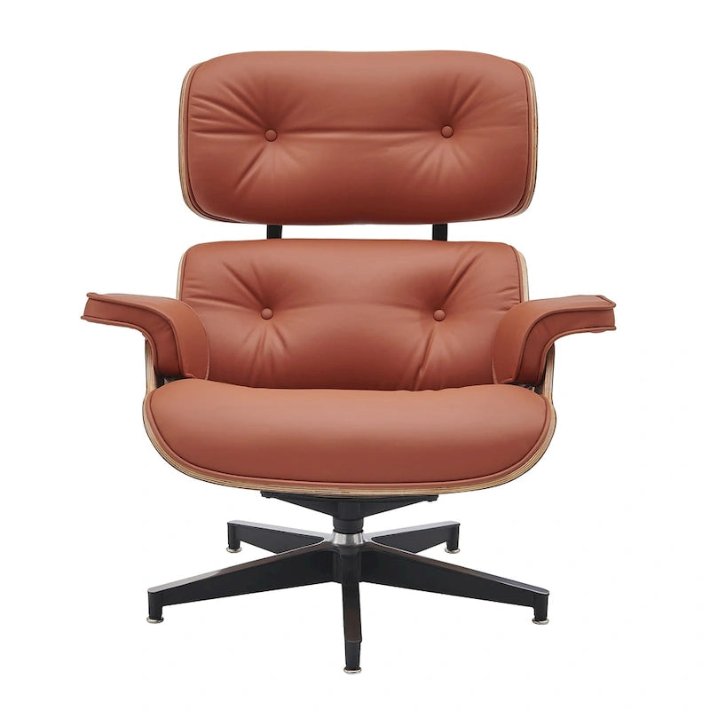 Fauteuil inclinable en cuir de style Mid-Century Modern