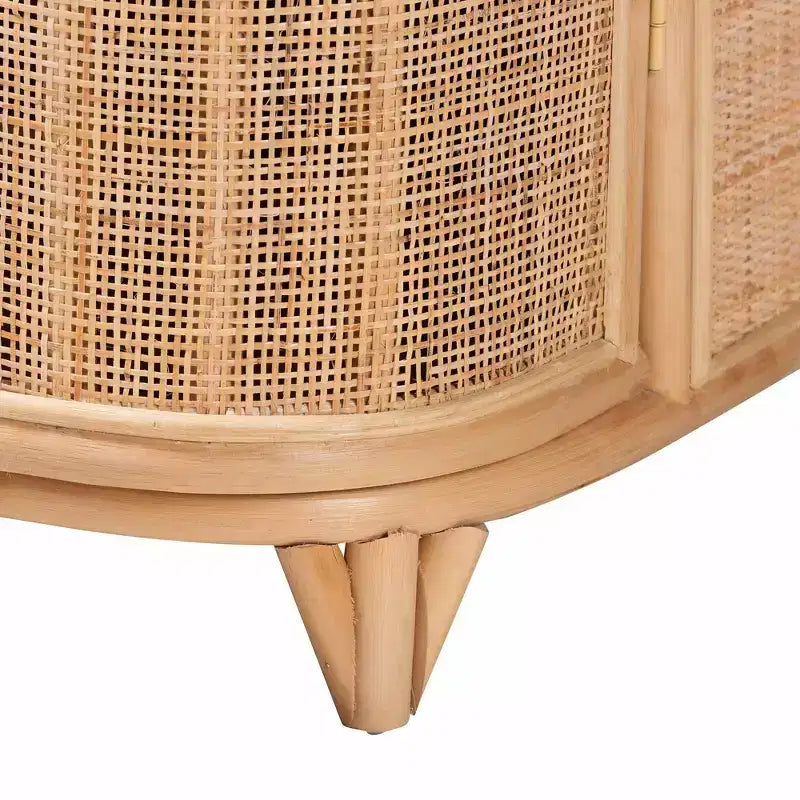 bali & pari Yanka Meuble de rangement en rotin naturel : Fait main, 2 étagères, design bohème