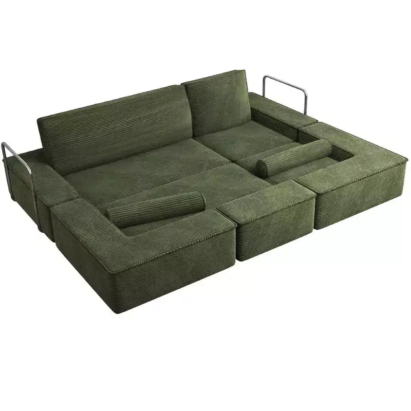 Canapé sectionnel convertible Cloud, canapé sectionnel confortable en velours côtelé, canapé confortable avec assise profonde et coussins hauts, facile à assembler