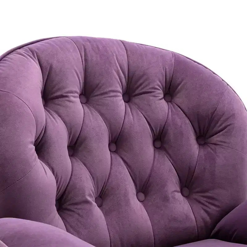 Fauteuil d'appoint en velours Okak avec pouf, fauteuil de salon moderne de style scandinave sans accoudoirs, fauteuil d'appoint doux et confortable pour regarder la télévision, jouer à des jeux