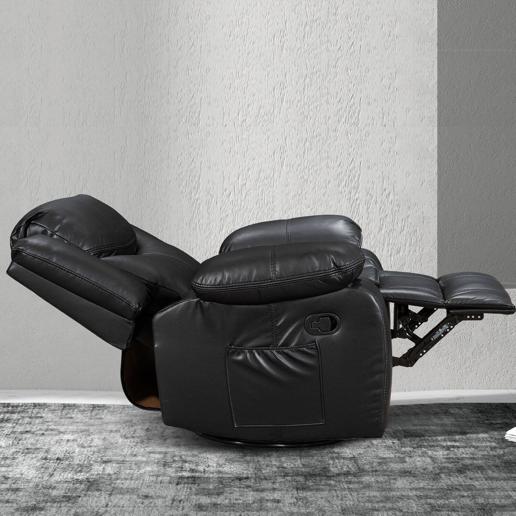 Fauteuil inclinable massant et chauffant en cuir, assise large et durable