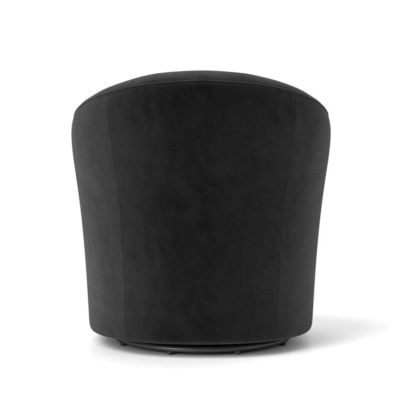 Fauteuil baril pivotant à 360 degrés SEYNAR moderne en velours avec dossier capitonné, lot de 2