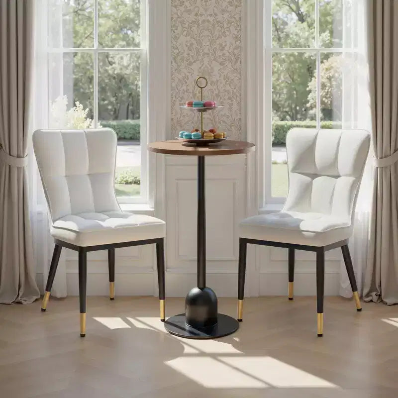 Bekrvio Lot de 6 chaises de salle à manger, modernes, rembourrées, en similicuir, avec haut dossier, pieds en métal, chaises de cuisine sans accoudoirs pour salon et salle à manger