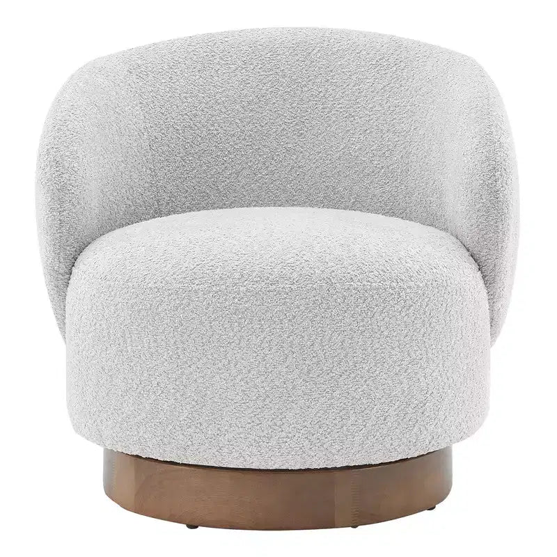 Fauteuil d'appoint pivotant Spruce&Spring en tissu avec base en bois