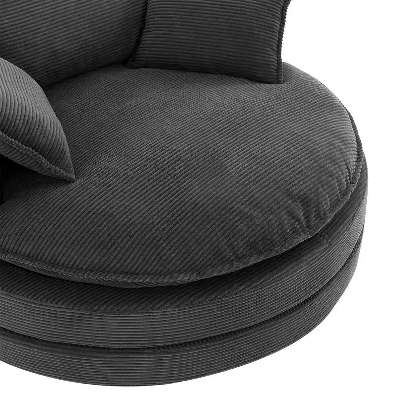 Fauteuil d'appoint pivotant à 360°, Fauteuil pivotant rond en forme de baril avec coussin pour salon