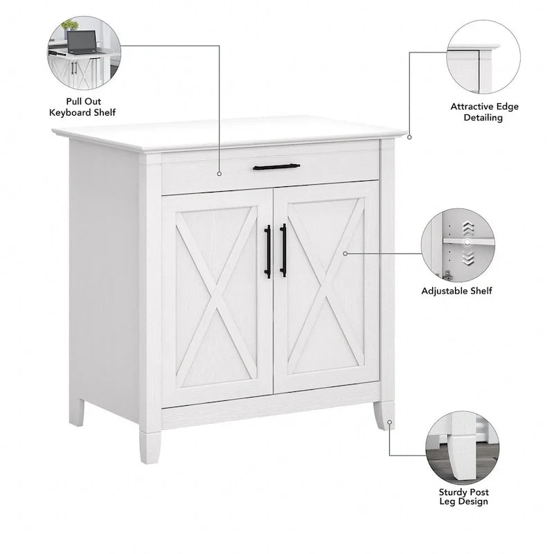 Secrétaire Key West avec meuble de rangement Bush Furniture