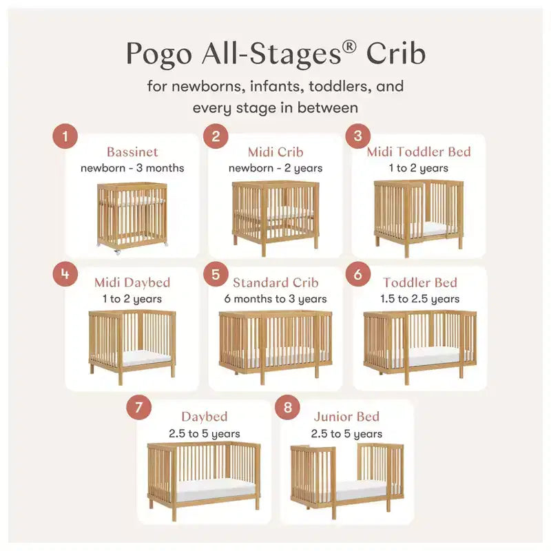 Lit de bébé convertible Babyletto Pogo 8-en-1 avec kits de conversion toutes étapes