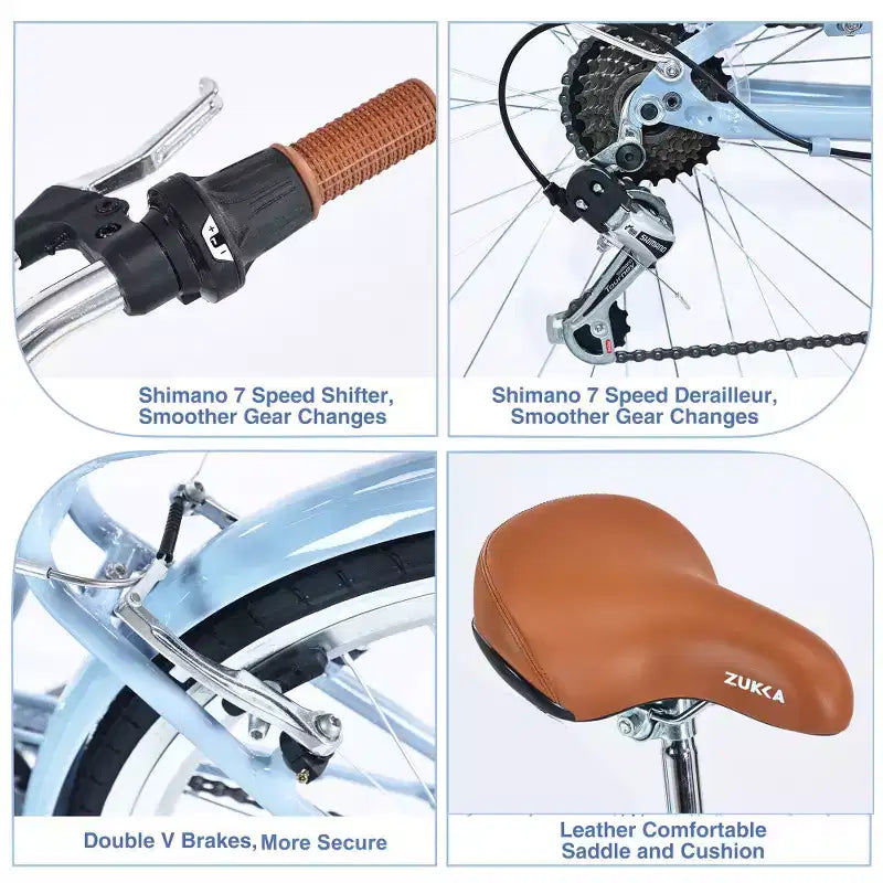 Vélo de ville femme Zeus & Ruta 24 pouces, 7 vitesses, cadre acier