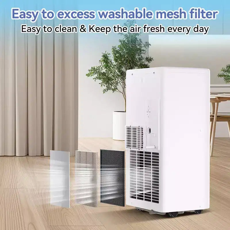 Climatiseur Portable, Flarhetoric 10000 BTU Climatisation/Ventilation/Déshumidification 3 EN 1, Unité AC Portable pour Pièce de 52 m², Unités pour Pièces à Faible Bruit