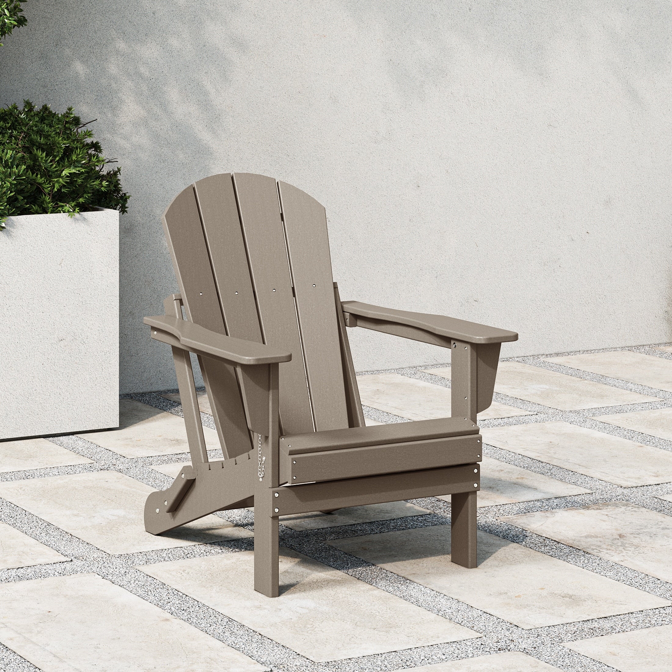 Chaise Adirondack pliante d'extérieur tout temps Polytrends Laguna résistante à la décoloration pour patio