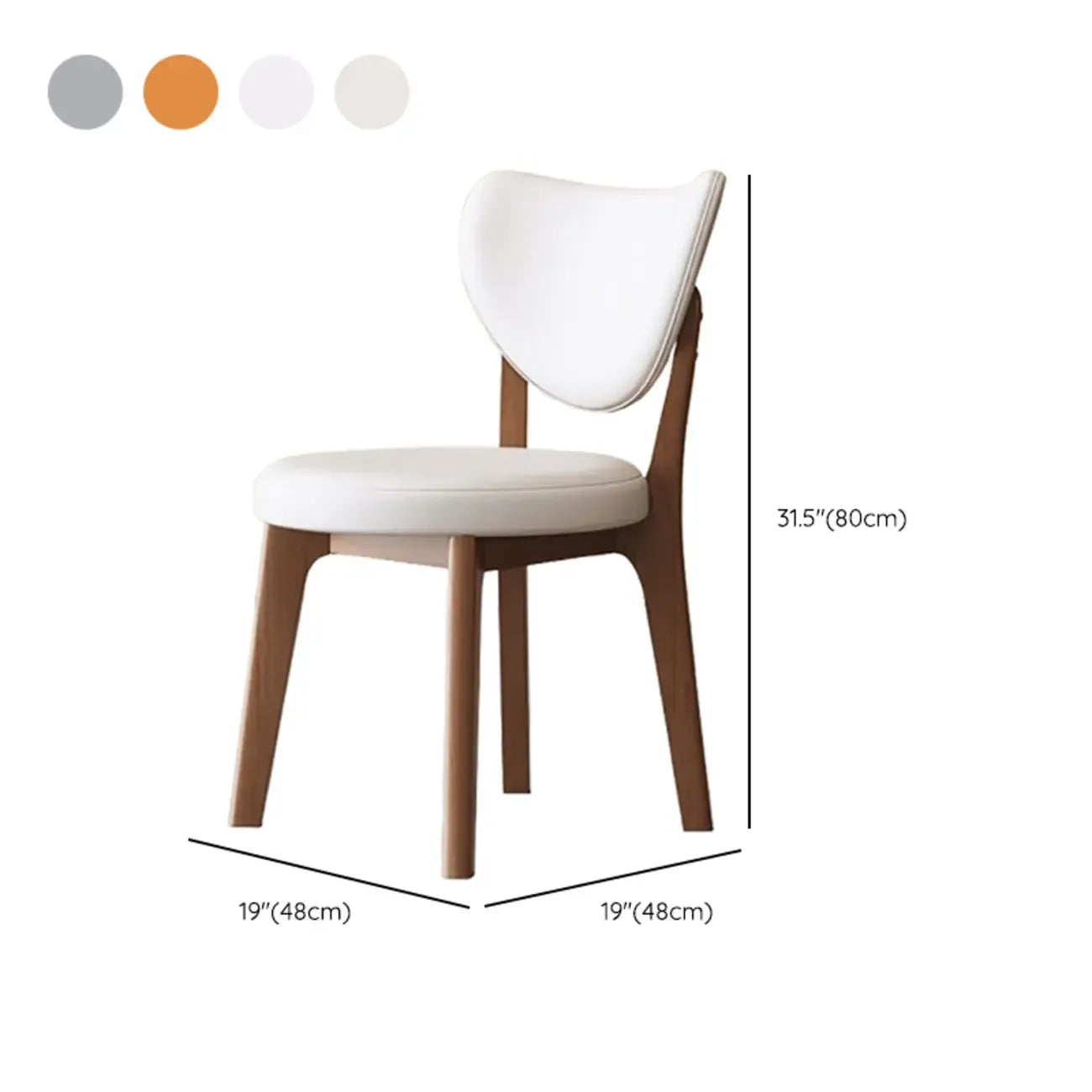 Chaise de salle à manger sans accoudoirs moderne en similicuir à dossier haut