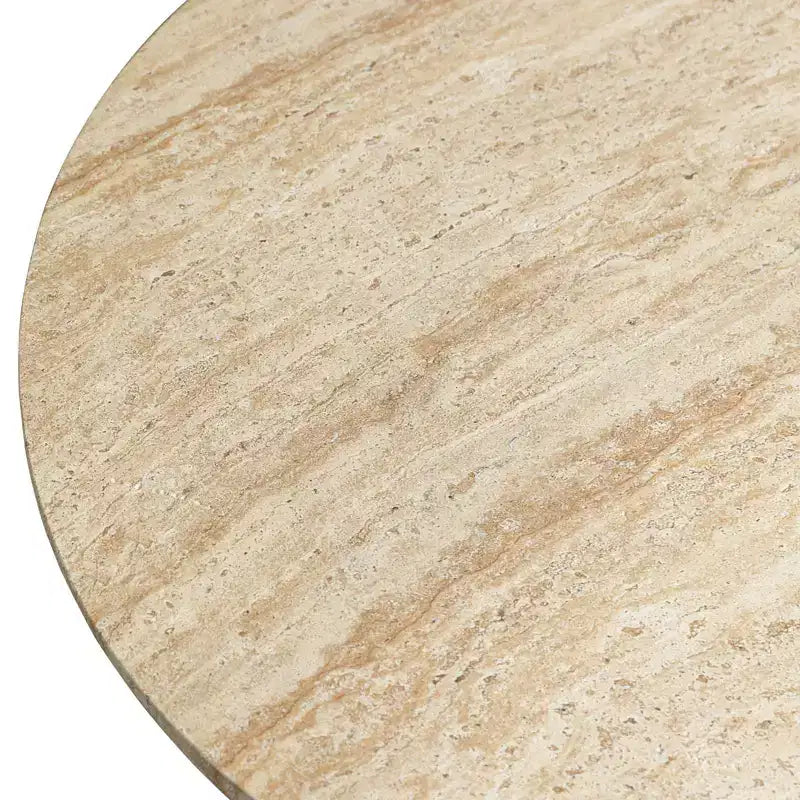 Table basse ronde Lunexa de LeisureMod, table d'appoint à piédestal en pierre de fibre pour utilisation intérieure ou extérieure, design sculpté avec patins antidérapants