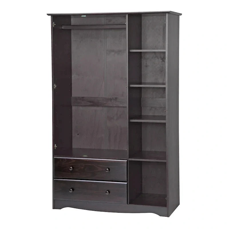 Armoire 3 portes - Blanc/Moka/Java - Bois massif
