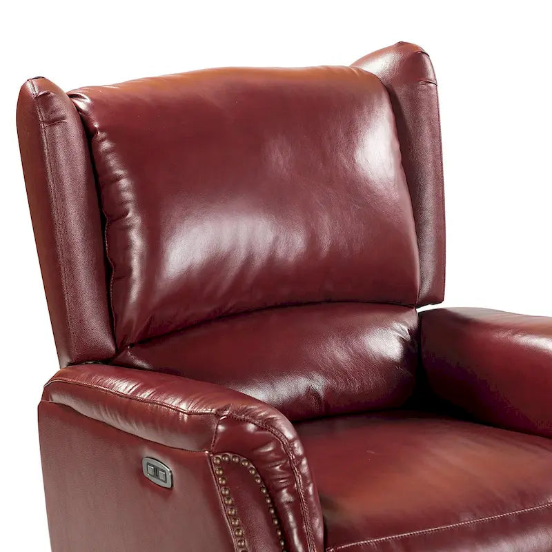 Fauteuil inclinable électrique Eduardo en cuir véritable avec port USB (ensemble de 2)