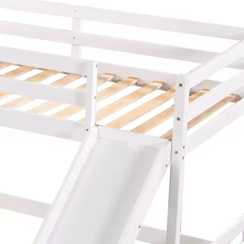 Lits superposés en L pour 4 enfants, lits superposés quadruples avec toboggan, lits superposés en bois doubles et jumeaux pour chambre à coucher ou dortoir