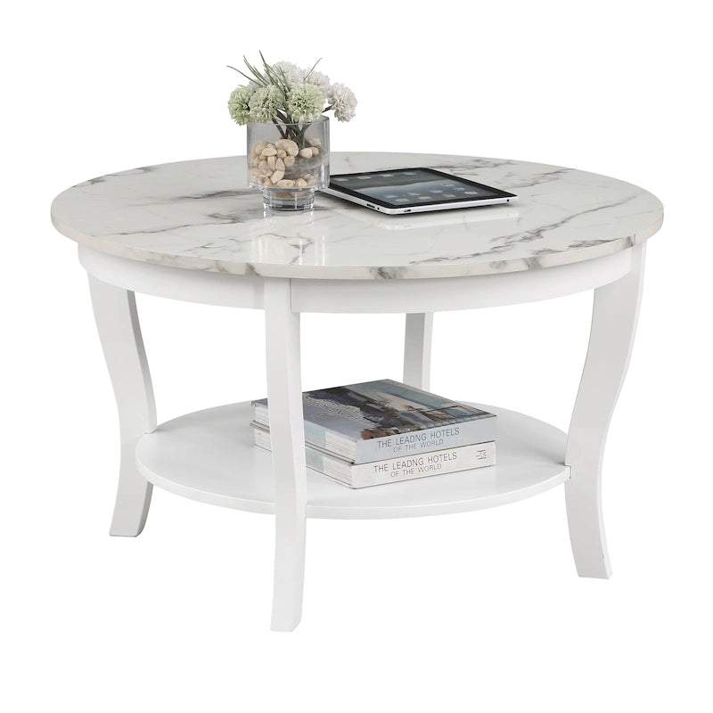 Table basse ronde avec étagère American Heritage de Convenience Concepts