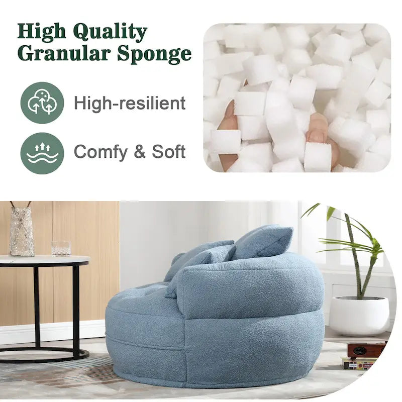 Fauteuil paresseux rond – Blanc/Bleu/Gris/Jaune/Orange/Rouge rosé/Bleu marine/Vert, Siège simple et double
