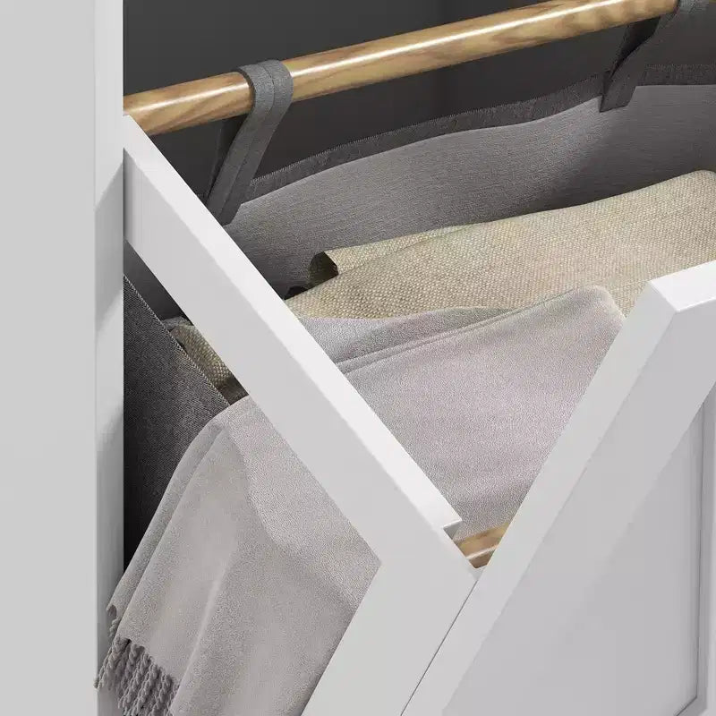 Meuble de salle de bain HOMCOM avec panier à linge basculant, 2 paniers amovibles et 2 tiroirs