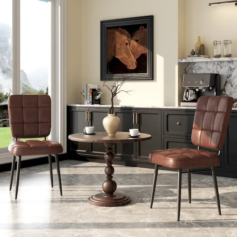 Lot de 2/4/6/8 chaises de salle à manger modernes, chaises de cuisine rembourrées avec coussin épais pour salle à manger