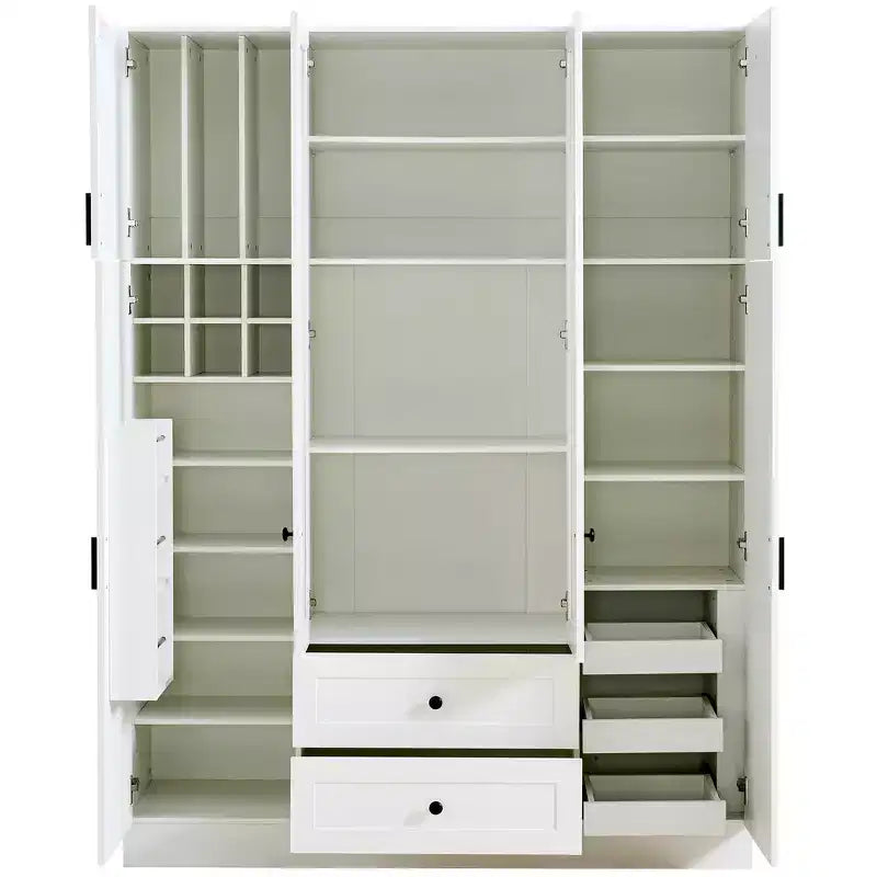 Garde-manger de cuisine autoportant Whisen 71''H, grand buffet de salle à manger avec 6 portes et étagères réglables