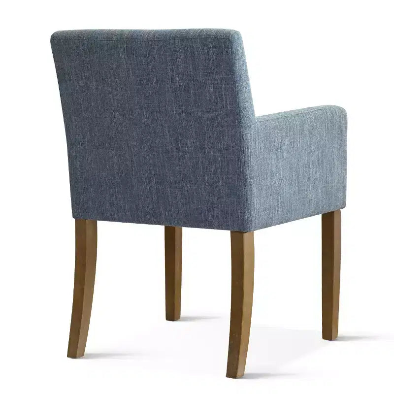 Lot de 6 chaises de salle à manger capitonnées avec accoudoirs, fauteuils modernes en lin avec pieds en bois, chaises d'appoint pour salle à manger, salon – Panipeachy