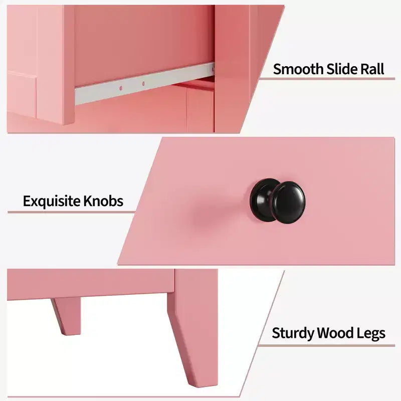 Commode à 5 tiroirs de 108 cm de haut pour chambre à coucher, armoire de rangement en bois avec tiroirs de 30 cm de profondeur et poignées en métal doré, idéale pour l'entrée ou le couloir