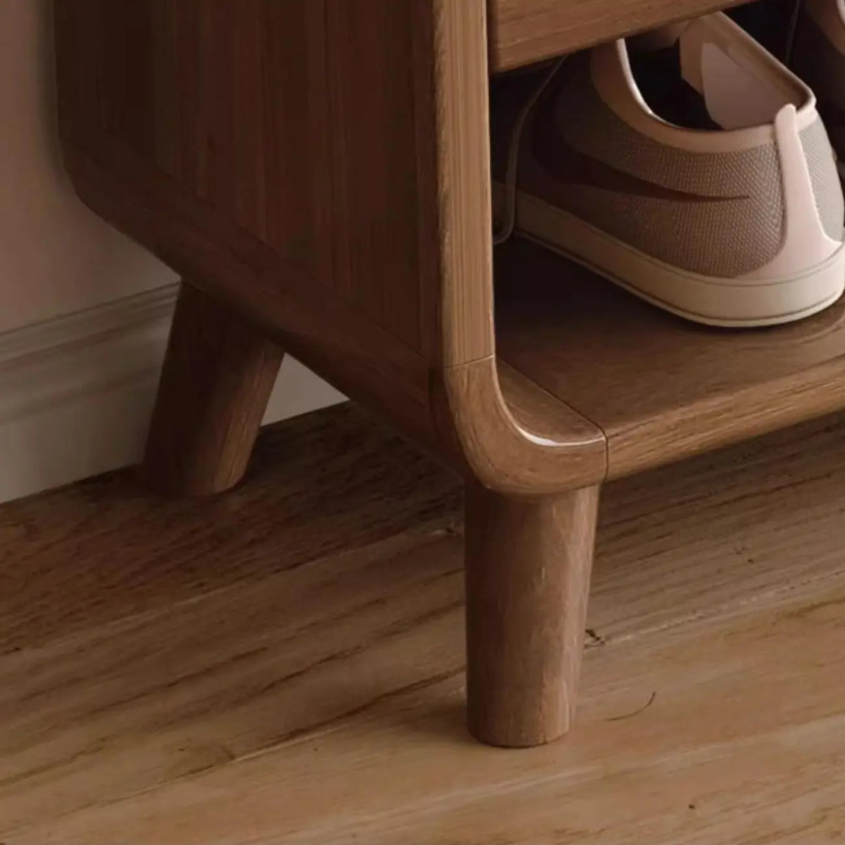 Meuble de rangement pour chaussures de couloir en bois moderne, taille moyenne