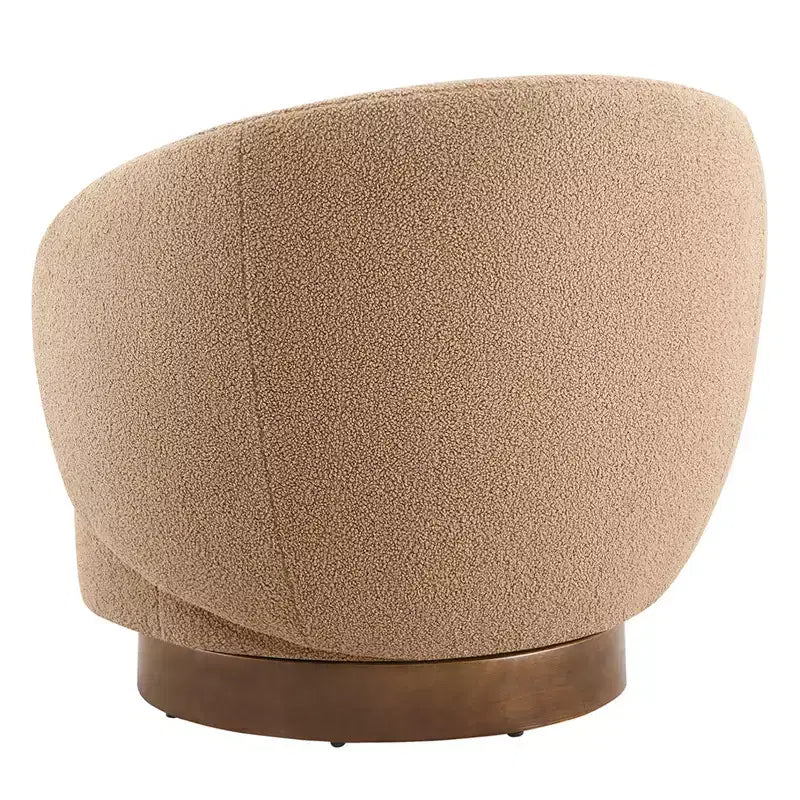 Fauteuil d'appoint pivotant Spruce&Spring en tissu avec base en bois
