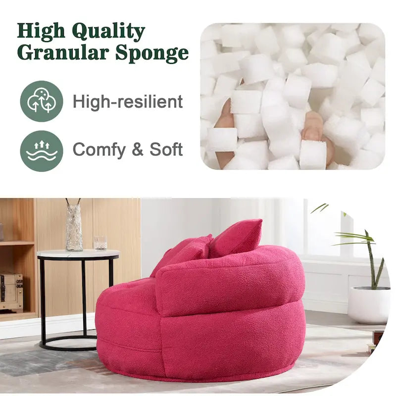 Fauteuil paresseux rond – Blanc/Bleu/Gris/Jaune/Orange/Rouge rosé/Bleu marine/Vert, Siège simple et double