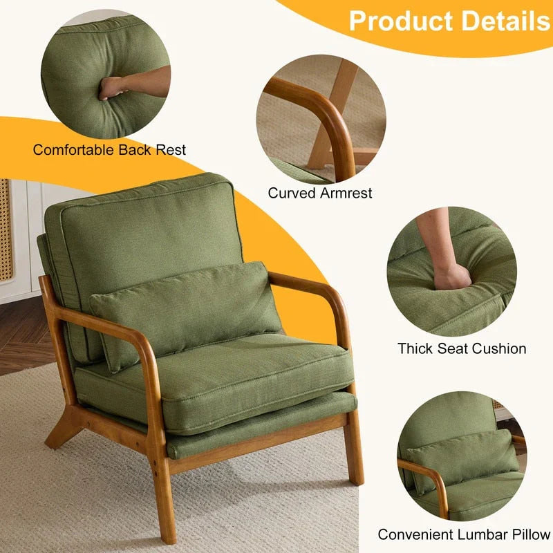 Fauteuil d'appoint rembourré Mid-Century Modern